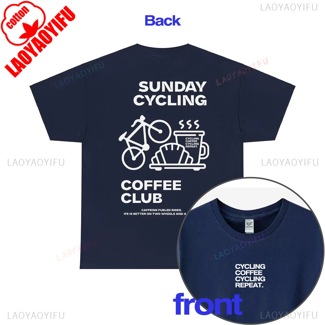 Sonntag Radfahren Kaffee Club Grafik T Shirts Unisex Frau Mann Sommer Fahrrad Hohe Qualität Baumwolle T-shirt Klassische Atmungsaktive Tops