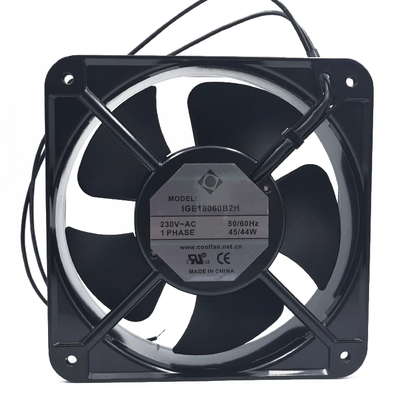 

180*180*60MM IGE18060B2H 230VAC 45/44W 50/60Hz Metal Frame Large Air Volume Cooling Fan