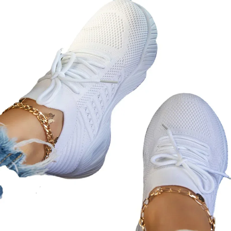 النساء أحذية رياضية حذاء كاجوال مريح شبكة الدانتيل متابعة السيدات أحذية رياضية أسافين مكتنزة المرأة أحذية مفلكنة أحذية رياضية الإناث