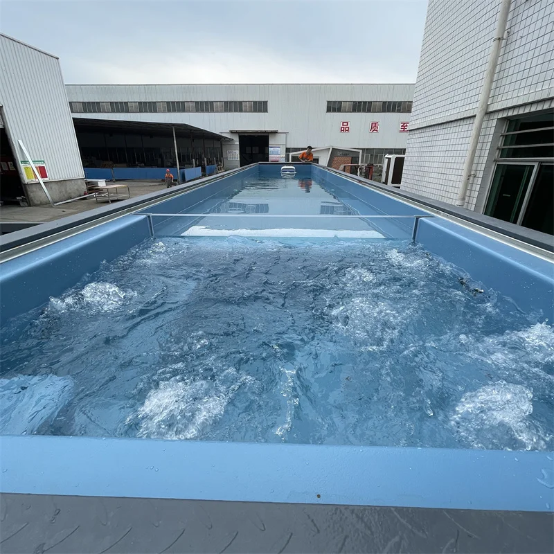 High Quality 20ft 30ft 40ft Outdoor Container Pool With Transparent Viewing Window Built In Heater Filtration System