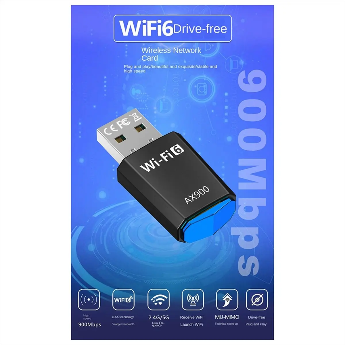

(A26M) Беспроводная сетевая карта Wi-Fi с поддержкой 5G, двухчастотный USB-адаптер, передатчик 900 Мбит/с