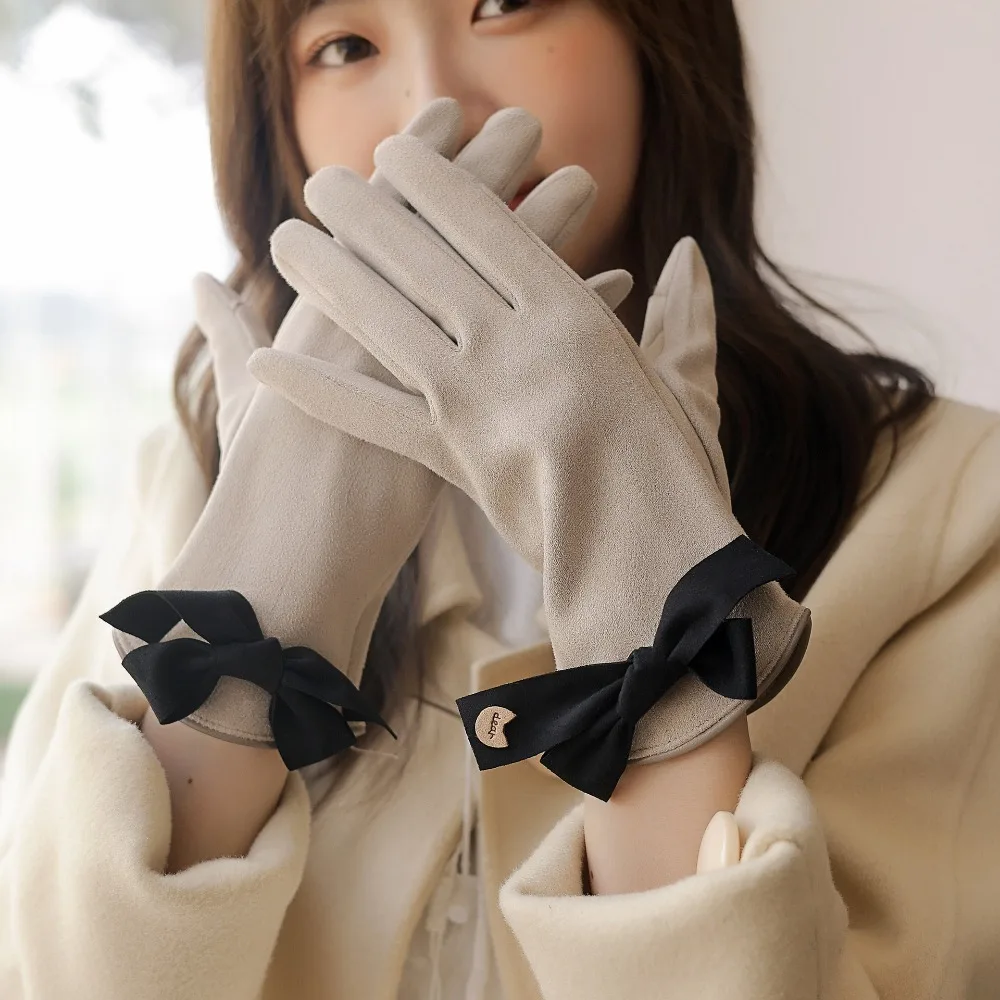 

2024, зимние перчатки с сенсорным экраном, теплые варежки для вождения с полным пальцем, перчатки с полным пальцем для женщин и мужчин