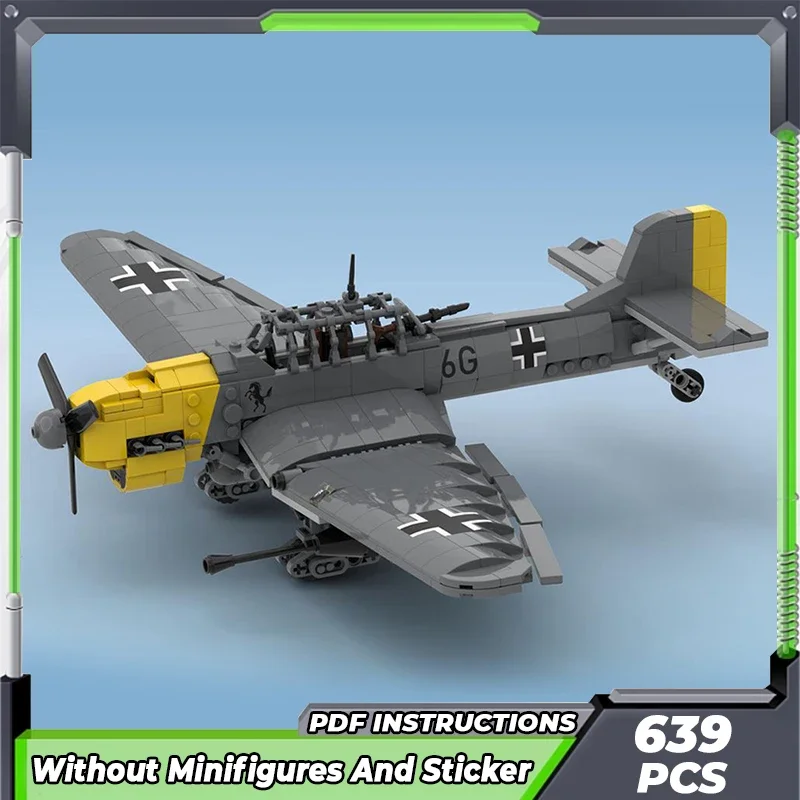 Moc Building Bricks Military Model Model Ju 87 Fighter Jet Technology Modular Blocks Gifts Toys For Children DIY Sets Assembly