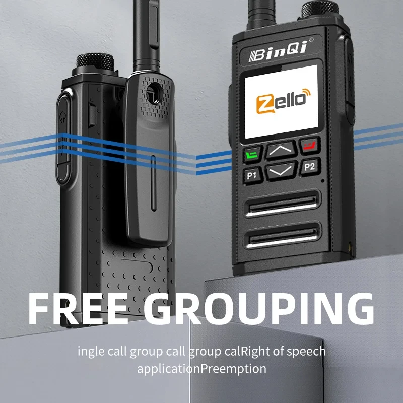جهاز اتصال لاسلكي Binqi-walkie talkie ، 4g ، مع واي فاي ، وسيم ، وأحمر ، وواي فاي ، وراديو ، وpoc ، وأندرويد ، سنوات