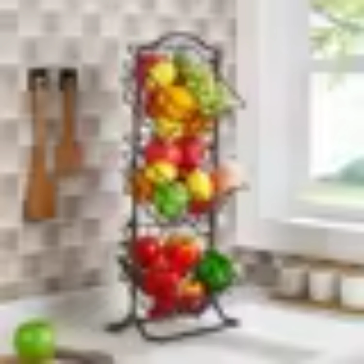 

1PC Iron Fruit Basket Fruit Bowl Kitchen Counter,Bread,Fruit and Vegetable Holder Basket,Wire Hanging Basket stand