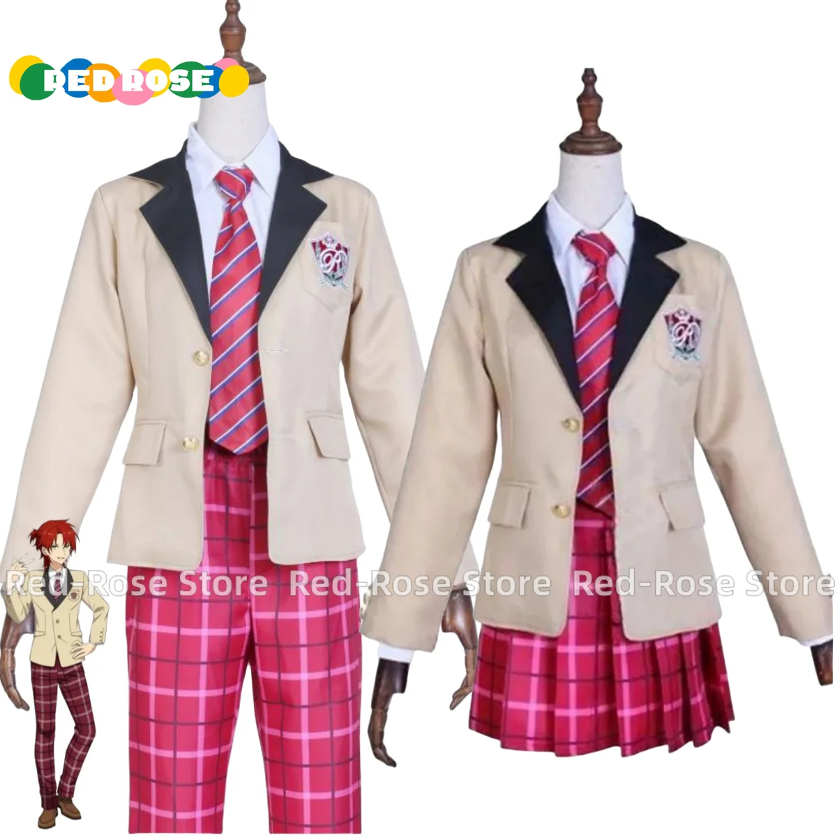 

Anime Game Ensemble Stars Tomoe Hiyori Sazanami Jun Cosplay Costume Eve Reimei Gakuen School Uniform Man Woman Campus Suit