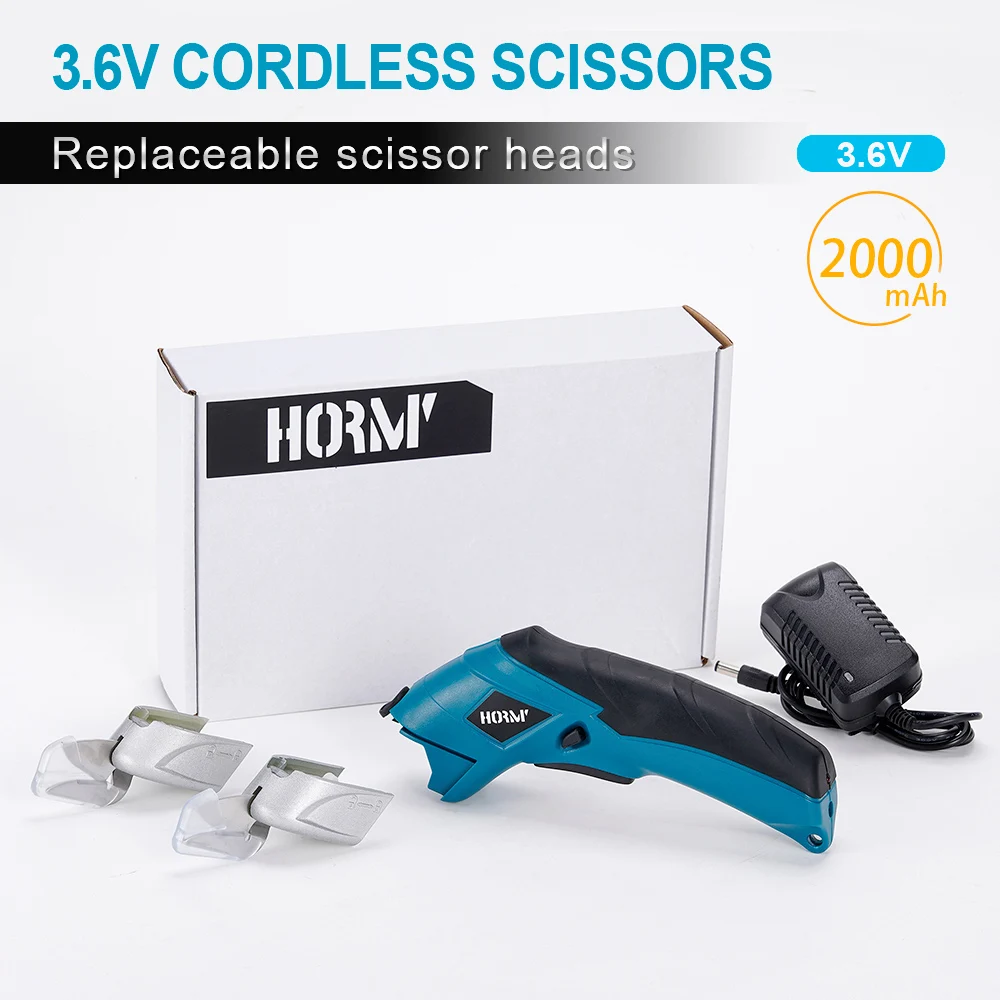 

3.6V Rechargeable Cordless Electric Scissors with 2 Blades Sewing Shear Cutter Fabric Cloth Carpet PVC Leather Cutting Tools