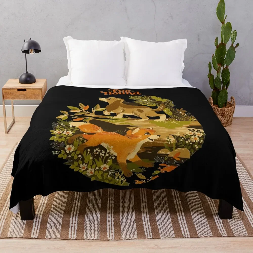 

Cartoon fox and hound cute merch Throw Blanket Soft Big manga Comforter Blankets