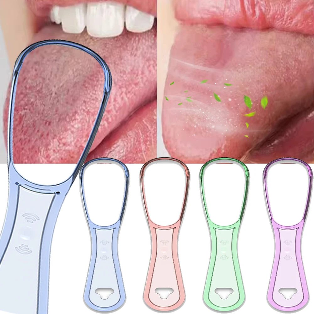 1pcs Tongue Cleaner Tongue Cleaning Scraper Reusable Oral Cleaning Scraper Multicolor Oral Hygiene Care Tongue Brush Tool