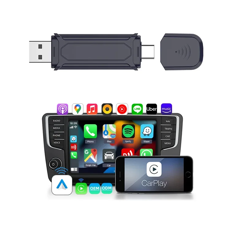 

New Version Carlink Wireless Wifi Bluetooth Stable Chip Radio Car Play Usb Android Auto Dongle Wifi6 Carplay Ai Box for Cars