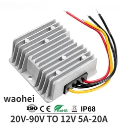 72V 60V 48V 36V 24V to 12V 5A 10A 15A 20A Buck DC DC Power Converter 60V-12V Step-down Voltage Regulator Car Truck Boat Supply