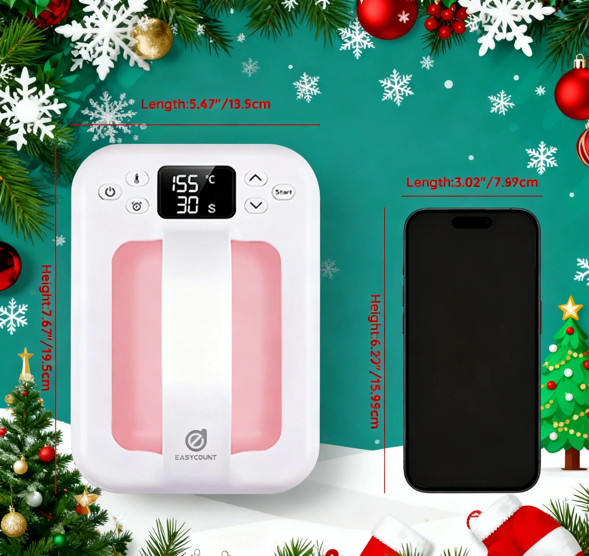 آلة الضغط الحراري الأوتوماتيكية باللون الوردي مقاس 7 × 5، HP6، مكبس التسامي السريع المحمول للقمصان، سهل الاستخدام للمبتدئين في الأعمال المنزلية