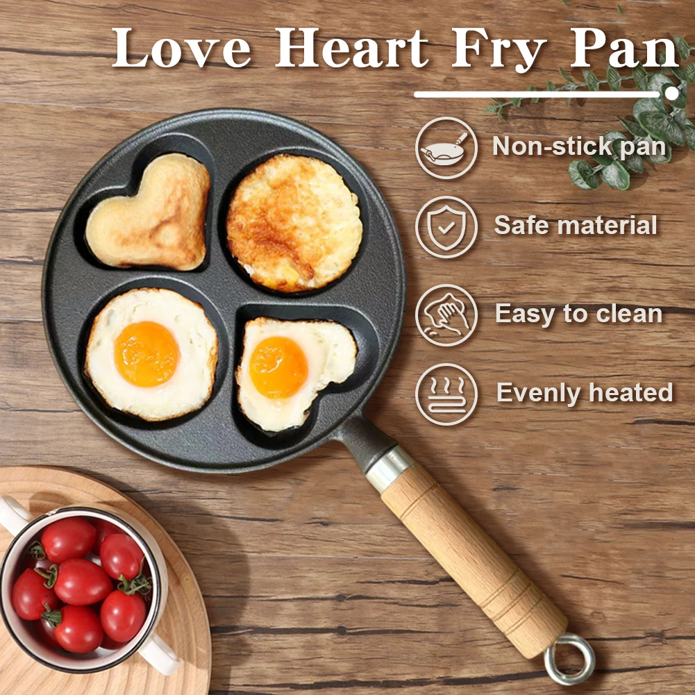 4穴オムレツパン、卵焼き器、ノンスティックフライパン、花崗岩コーティング鉄製パンケーキパン、ガスコンロとihクッカー対応