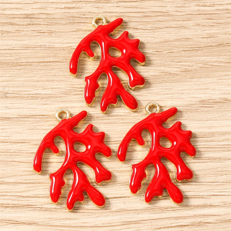 10 Stück 20 x 27 mm niedliche Emaille-Meereslebewesen-Korallen-Charms-Anhänger für die Herstellung von Halsketten, Ohrringen, Armbändern, DIY-Handwerk, Schmuckzubehör – Detail 6