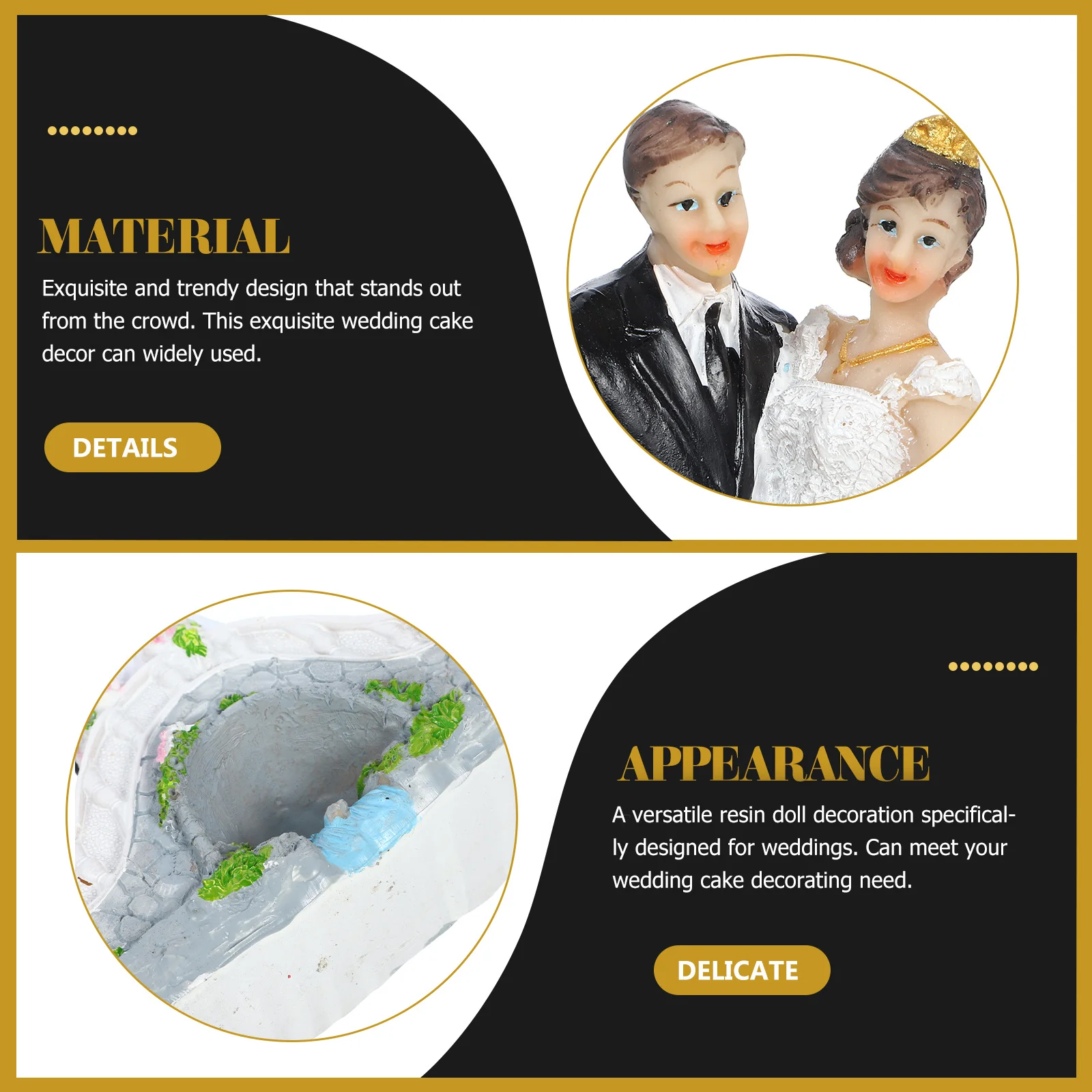 

Wedding Cake Decor Bride Groom Resin Couple Statue For Cake Topper Desktop Party Decoration Bridal Shower Anniversary Compact