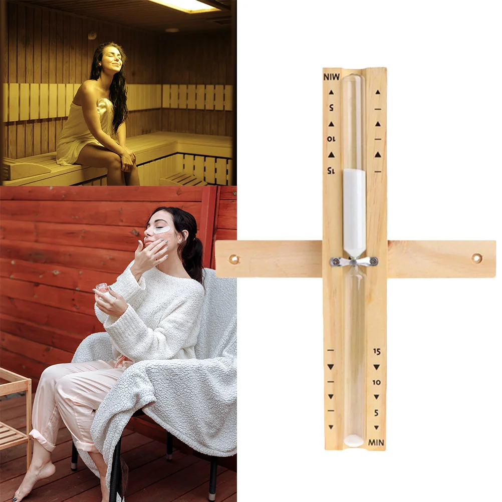 

1pc Wall Mounted 15 Minute Hourglass Timer Thickened Glass For Bathroom Sauna Room Home Hotel Hanging Rotating