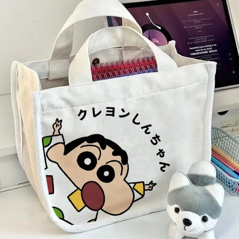 

New Anime Kawali Crayon Shin-Chan Handbag Bento Bag Portable Cartoon Printing Ins Cute Kids Friend Gift Birthday Gift For Girls