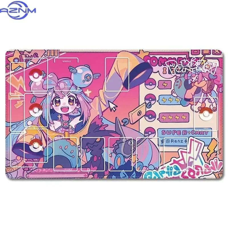 Anime Pokemon GAME P Dedicated Card Play Mat Battle Against Iono Pikachu Squirtle Bulbasaur Charizard Gifts Toys