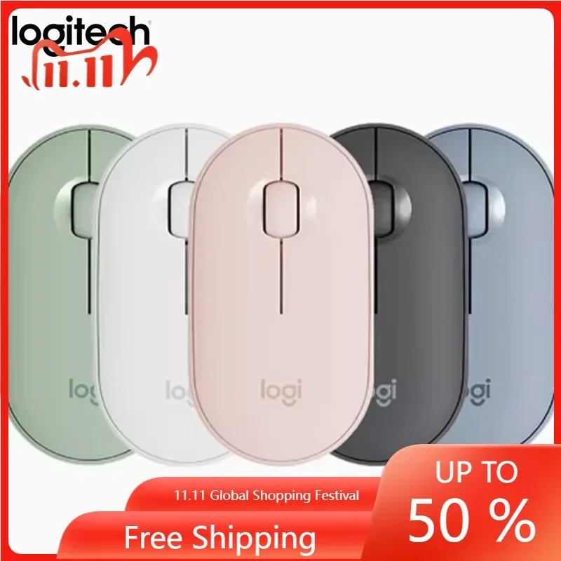 Logitech PEBBLE Mouse M350 Laptop Tablet Wireless Bluetooth Mouse Light Mini Thin Mute Office Battery Usb Laptop Accessories