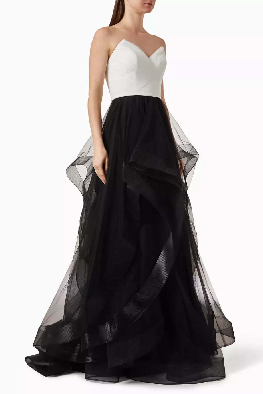 

Elegant Strapless Gown in Tulle Sweetheart Long Dress Floor Length Sleeveless Dresses Lady Party Evening Prom Vestido فساتين سهر