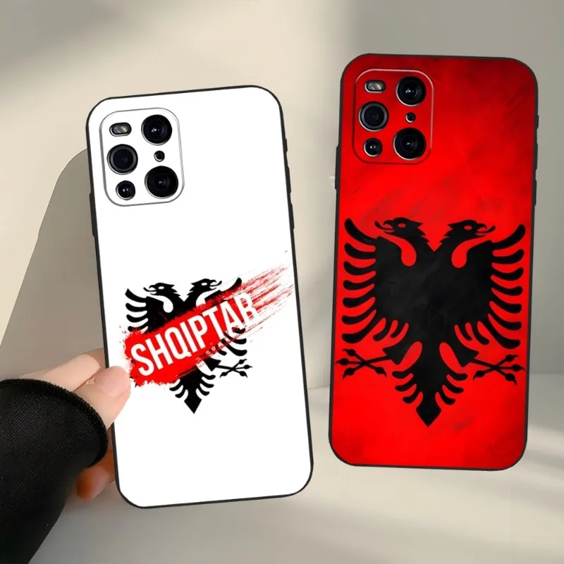 Albania Flag Eagle Phone Case For OPPO Reno 6 Pro 7 Find X3 Neo A54 A55 X5 A16 A57 A92 A93 A74 A94 K9 K9S Cover