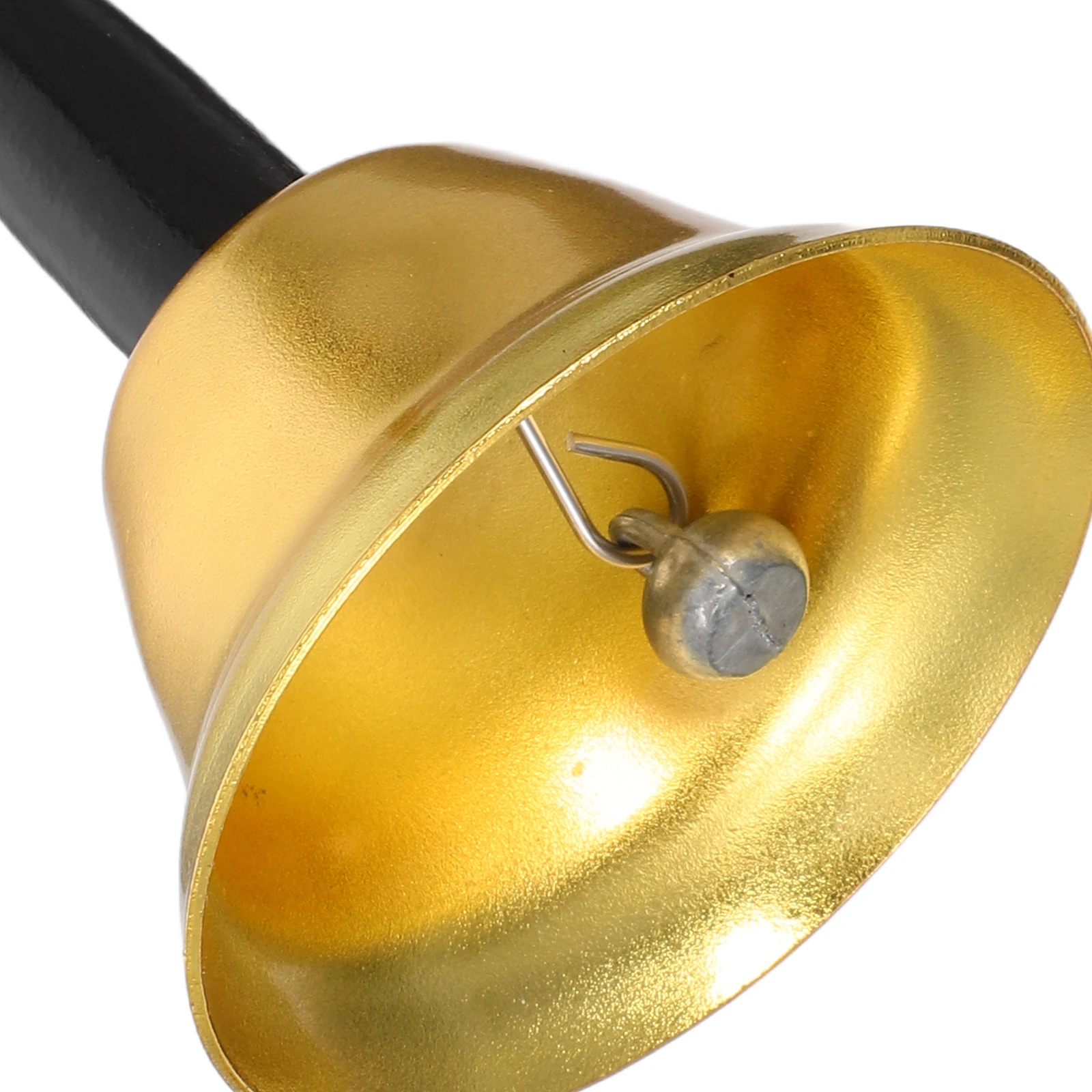 2 قطعة 7.5 سنتيمتر جرس اليد مصنوع من الحديد المصقول قبضة مريحة مقبض خشبي أسود طويل لكبار العناية بالمعاقين استخدام عيد الميلاد #2