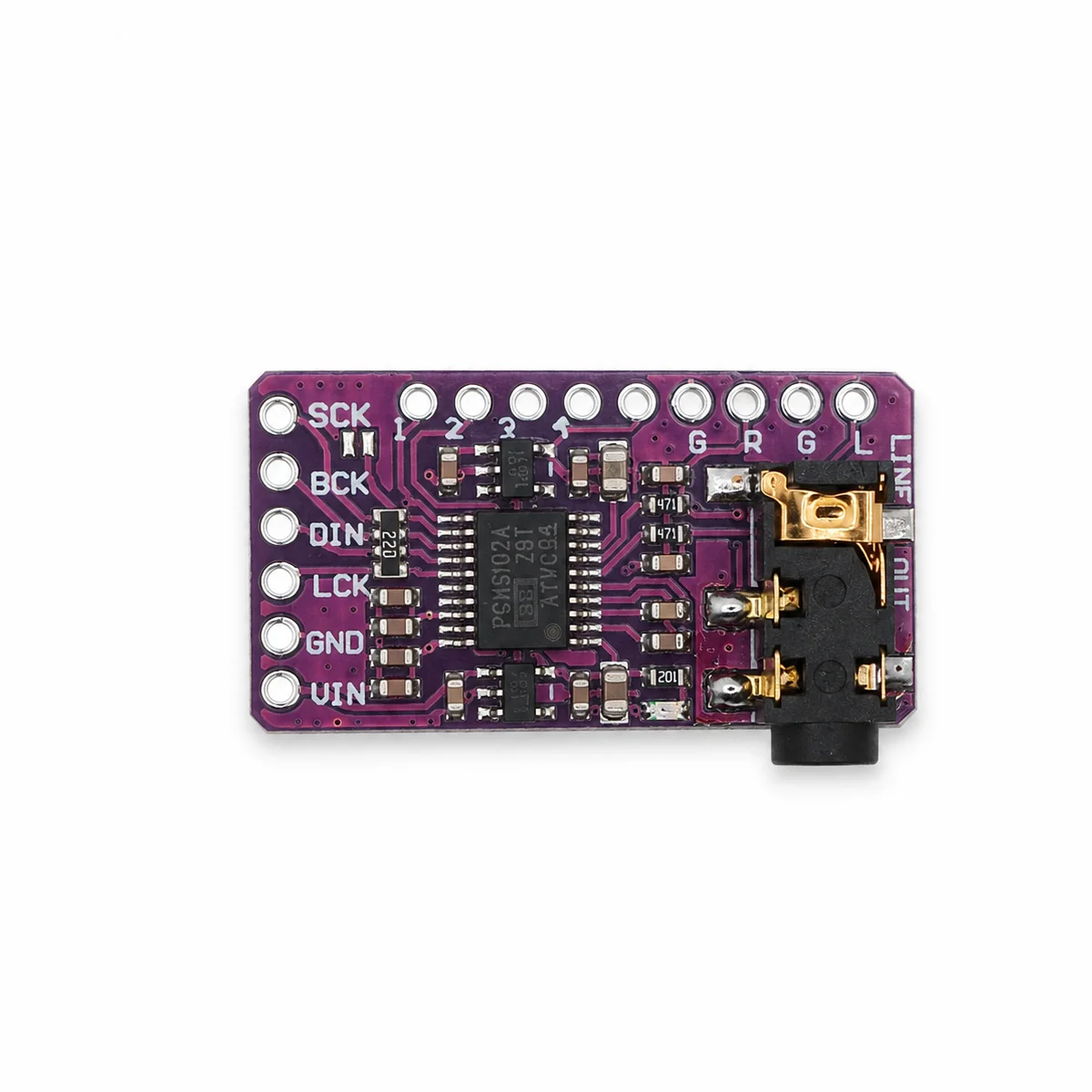 PCM5102A I2S Stereo DAC pHAT Module 24-bit 192kHz HiFi Digital Audio Decoder Board Compatible with Raspberry Pi Zero
