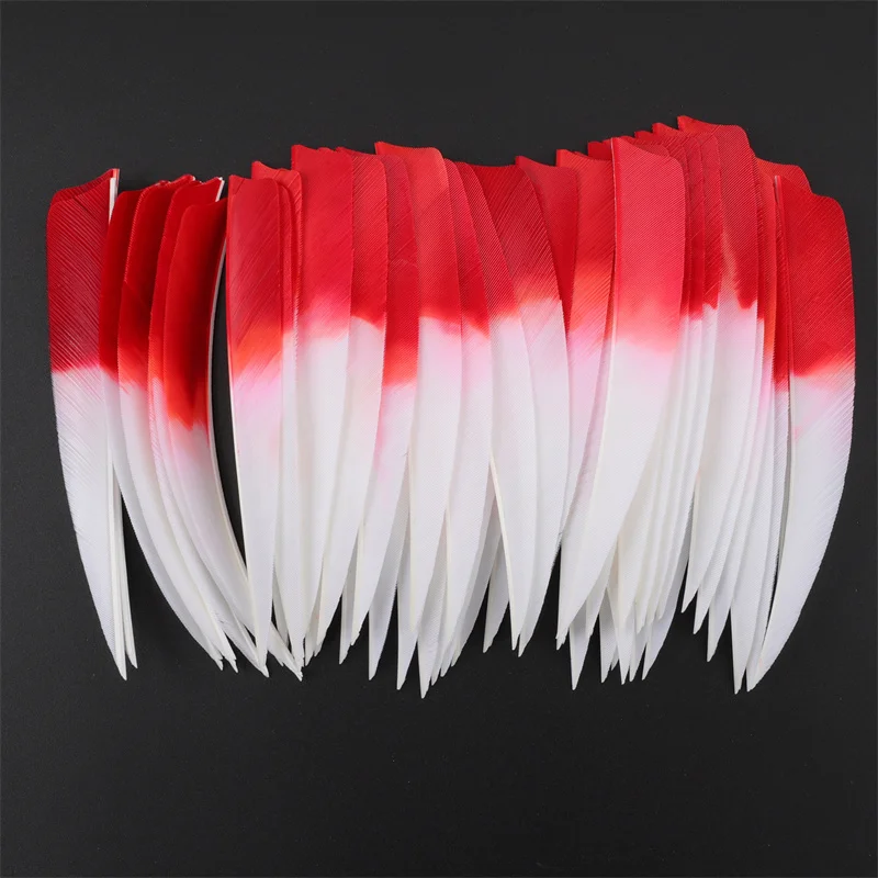 50pcs 5Inch Archery Turkey Feather Arrow Feather Fletching Shield Cut Vanes Real Feather Right Wing Hunting Shooting Accessories