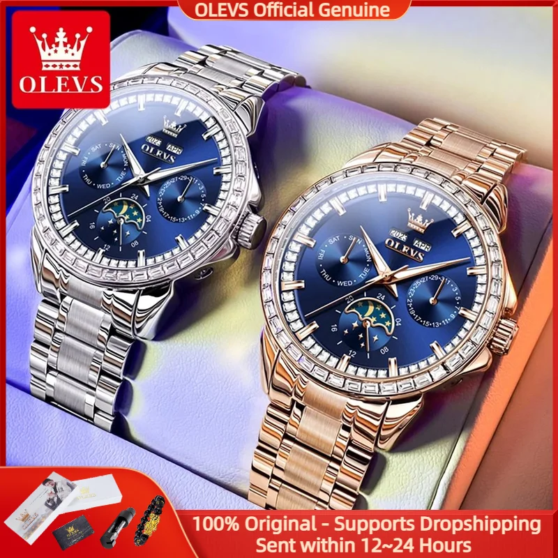 

OLEVS 6695 Men Watch High end Multi functional Waterproof Luminous Diamond Watch Luxury Original Automatic Mechanical Men Watch
