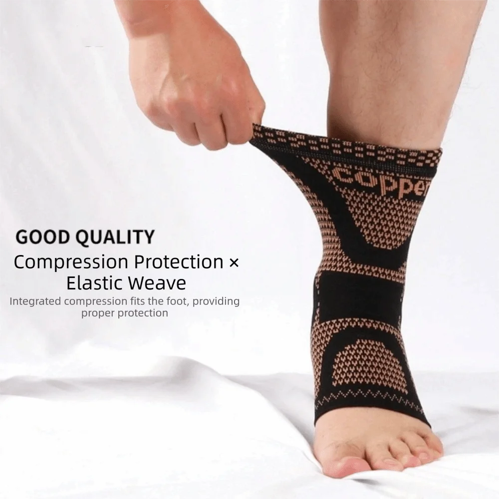 Support Sleeve Breathable Copper Ankle Brace Comfy Knitted Ankle Support Sleeve Compression Support Brace Foot Pain