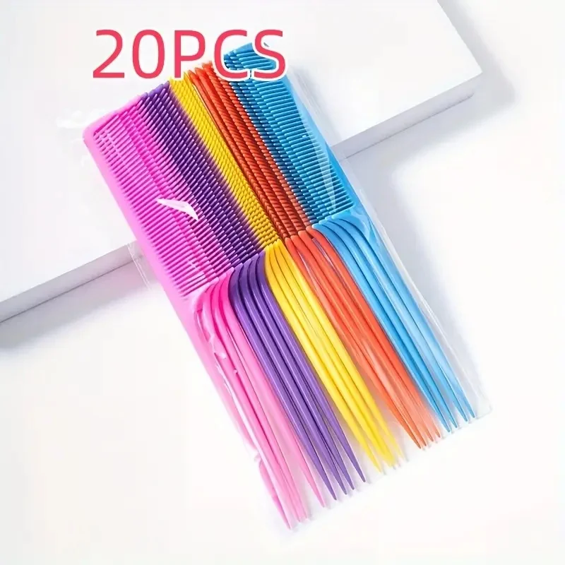 

20 шт. антистатическая расческа для укладки волос - яркий градиент цвета, прочный АБС-пластик, для салона и домашнего использования, термостойкая