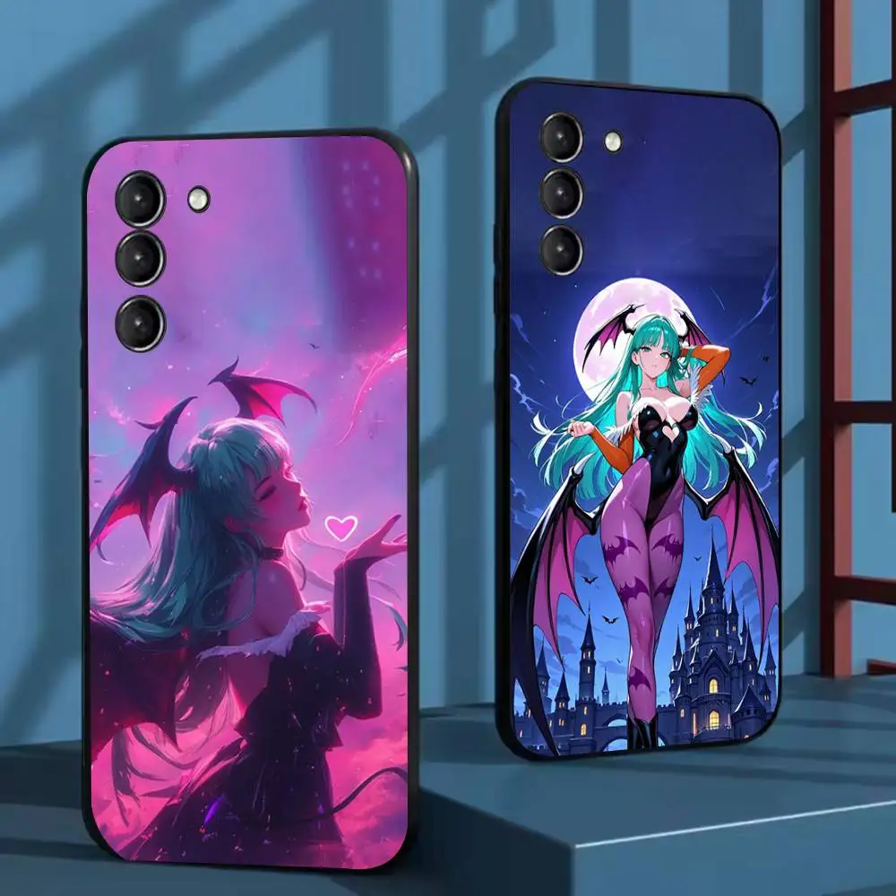 M-Morrigan A-Aensland Funda de teléfono para Samsung Galaxy A73,72,51,53,52,71,22,5G,Note,J7,8,9 Funda negra suave