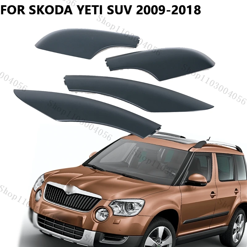หลังคารถกระเป๋าเดินทาง Bar Rail End Shell พลาสติกสําหรับ Skoda Yeti SUV 2009 2010 2011 2012 2013 2014-2018 แร็คหลังคาด้านหน้าฝาครอบ