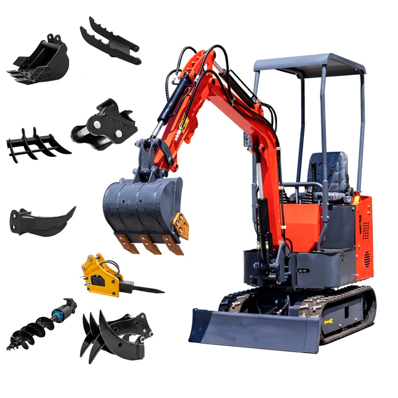 Aangepaste HW-12 Hydraulische Crawler Backhoe Mini Graafmachine Voor Thuis Sleuven En Tuin Werk 1.2 Ton Digger Landbouwmachines