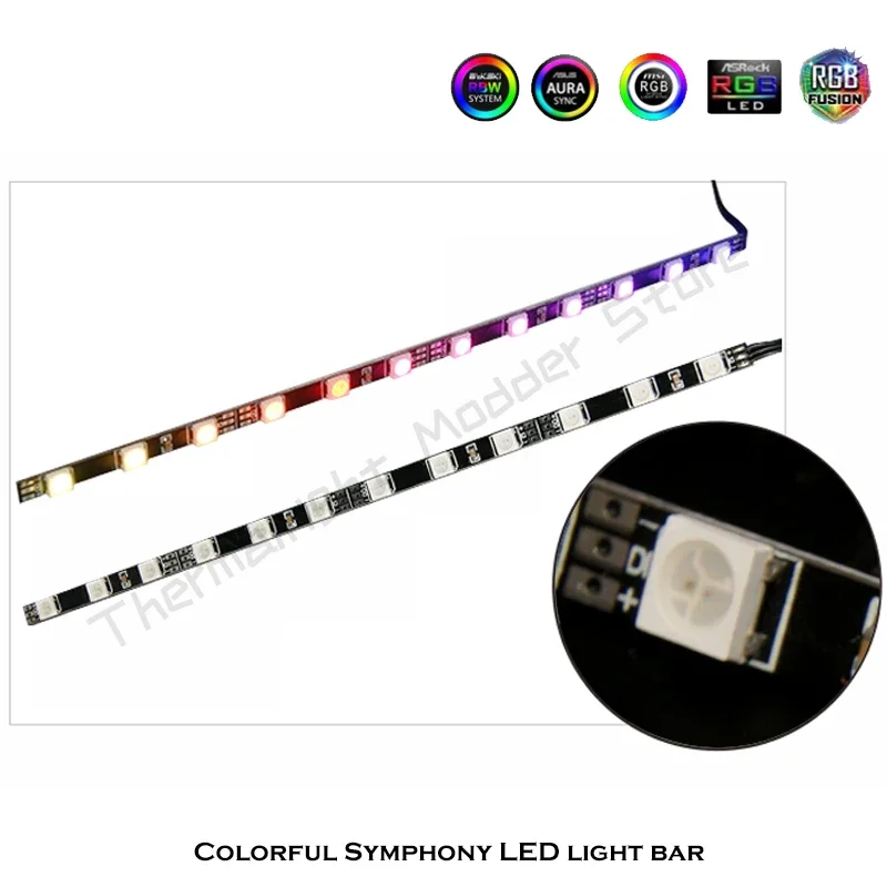그래픽 카드 지원 홀더 용 ARGB LED 라이트 테이프 스트립 5V 3Pin VGA 브래킷 수냉 RGB 스트립