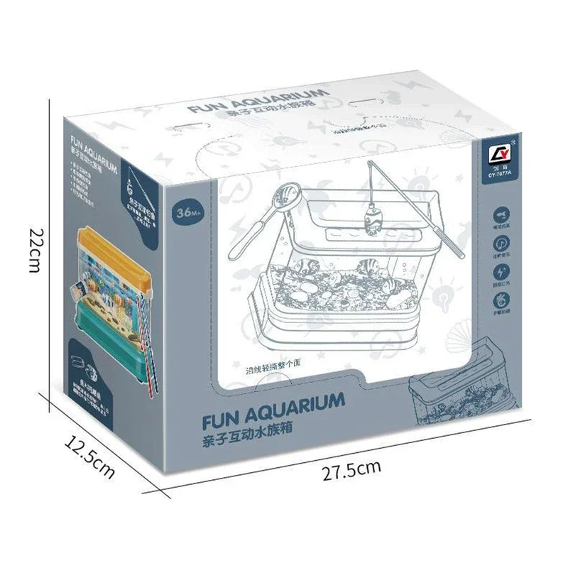 Mini aquarium électrique magnétique pour enfants, simulation de poisson précieux, monde sous-marin Él, piscine de pêche, jouets interactifs les plus récents