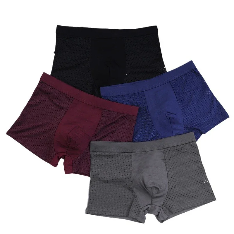 4Pcs Bamboo wear Bamboo Boxer Short Men Microfiber Boxer Briefs Underwear Compression Stretch