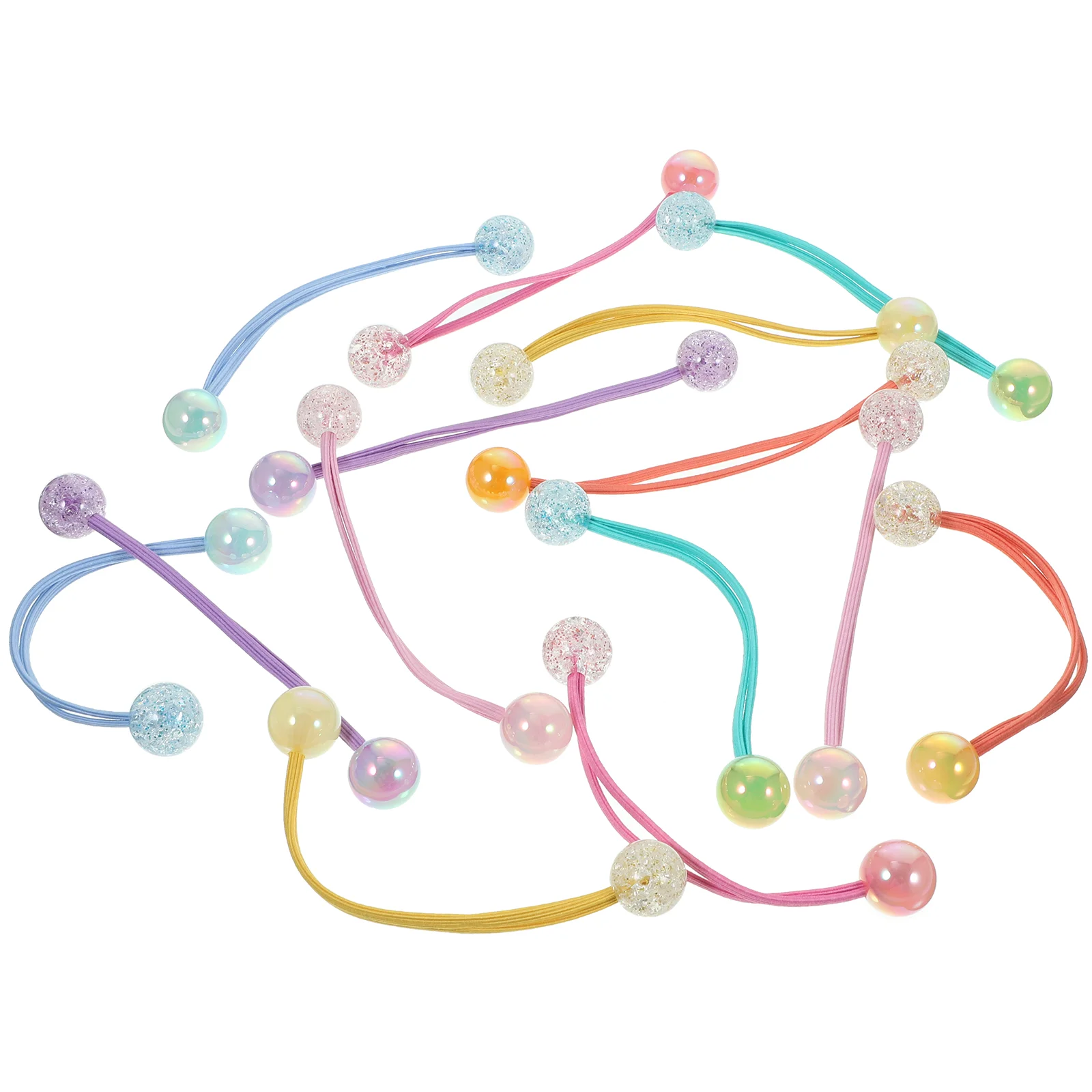 14 Pcs Ponytail Hair Tie Girl Elastic Rope Ribbons Ball Ties Little for Girls Dribble