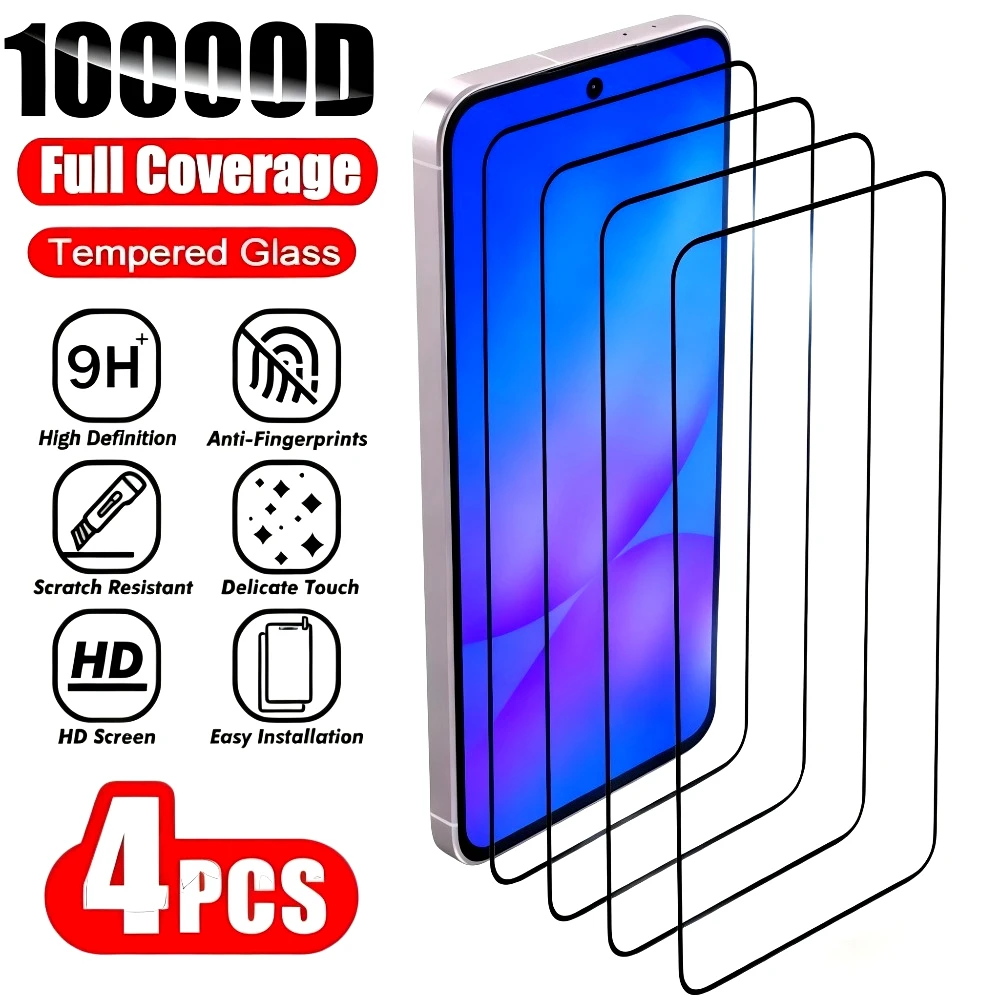 

4Pcs Ultra Clear Tempered Glass for Samsung Galaxy A56 A55 A36 A26 A25 A16 Screen Protector for Samsung A07 A15 A23 A35 A53 A73