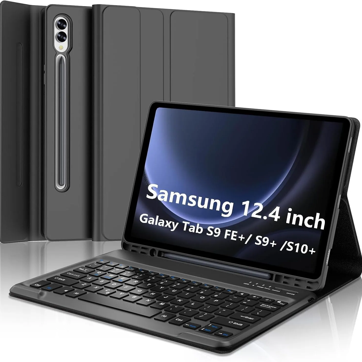 Keyboard Case for Samsung Galaxy Tab S10+Plus S9 FE+/S9+12.4 inch Detachable Smart Leather Tablet Cover For Tab S9 FE Plus Case