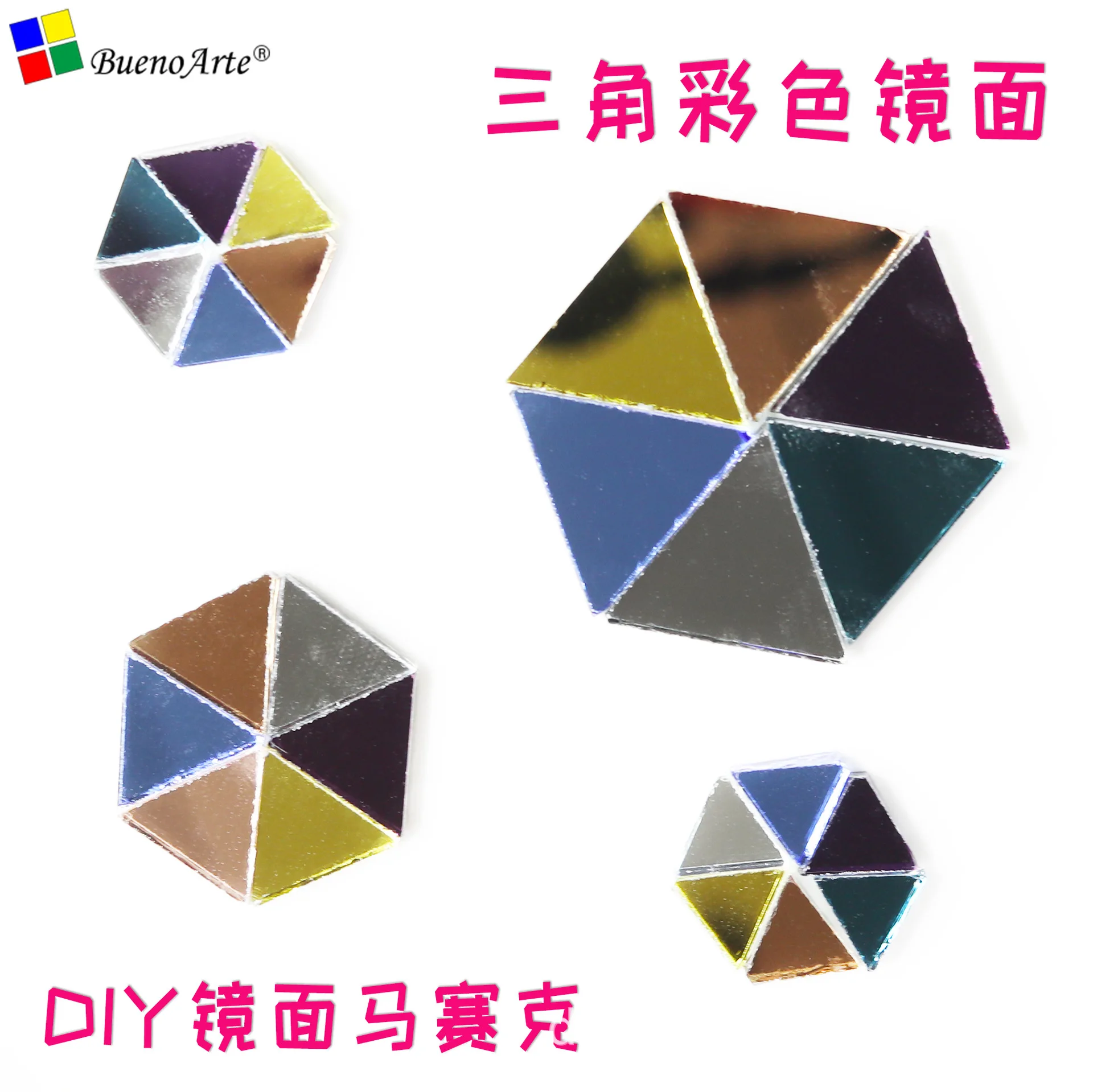 Triangular Mirror Glass, DIY Mosaic Hand-made Materials, Inlay Crafts, Making Materials Wholesale Bulk  Mosaic Tiles Ceramic 1kg