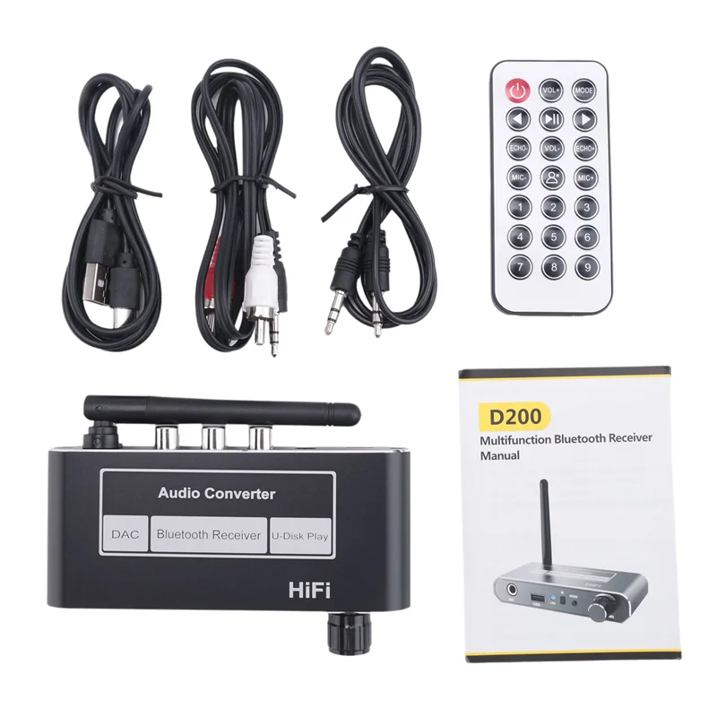 Y45A-HIFI Bluetooth 5.2 Audio Receiver DAC Coaxial Digital To Analog Converter 3.5Mm AUX RCA Stereo Wireless Adapter