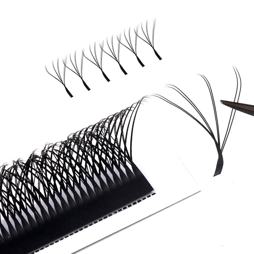 Yelix 4D-W Doppelspitzen Handgewebte Wimpernverlängerungen Professioneller Salon Großhandel Flauschige Volumen-Wimpern Tray 12 Reihen – Detail 6
