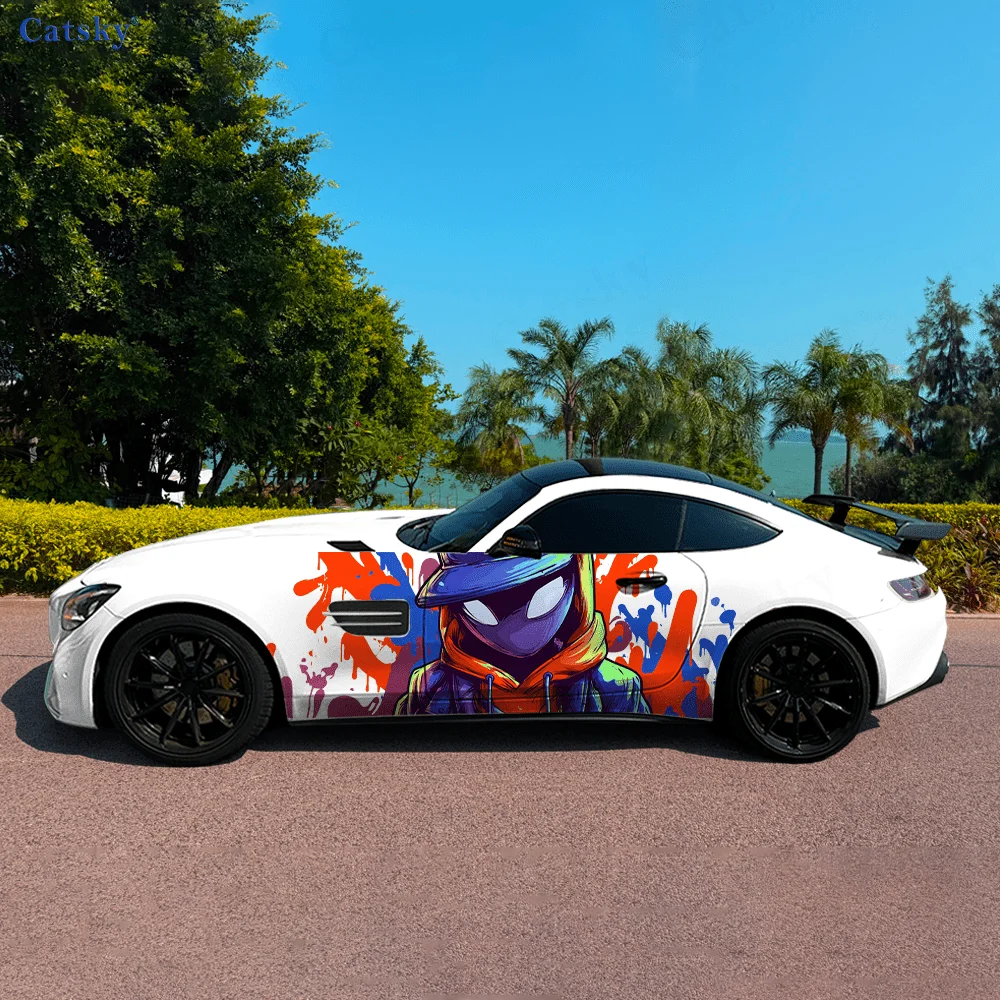 

Green Alien Colored Graffiti Car Vinyl Wraps Decal Self-adhesive PVC Sticker Suitable for Trucks SUV Decor Auto Accessories Gift