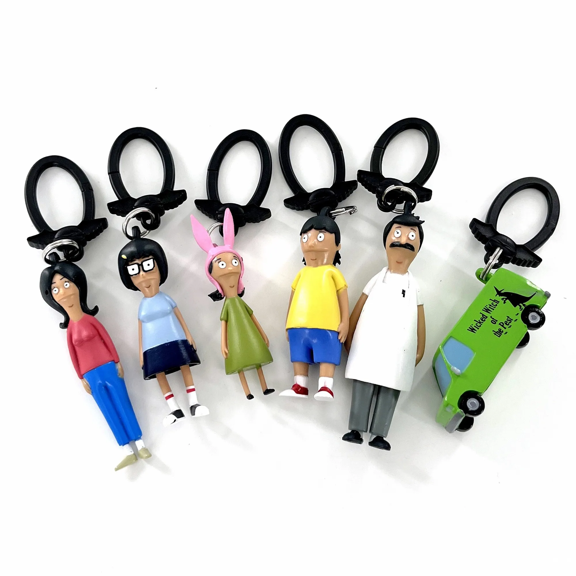 Original Cartoon Anime Bobs Hamburgers Figure Bob Tina Louis Gene Linda Figure Keychain Pendant Ornaments Model Toy