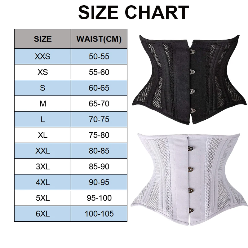 Short Torso Corset for Slimming Waist Trainer Hourglass Waist Cincher Gothic Corsets and Bustiers Underbust Corset 24 Steel Bone