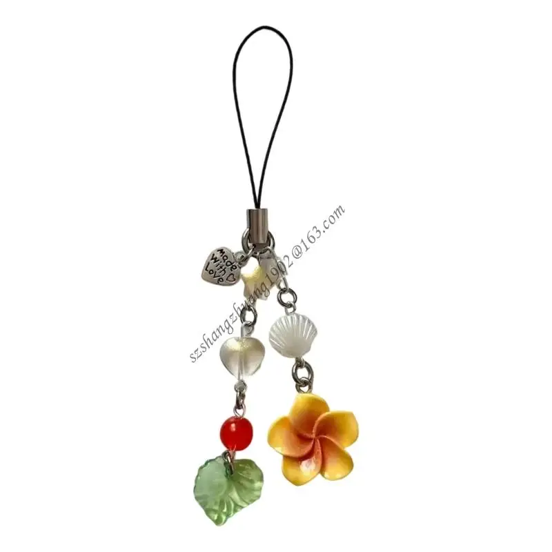 Fashion Mobile Strap Featuring Plumeria Alloy Texture Suitable for Home Use Q6RB