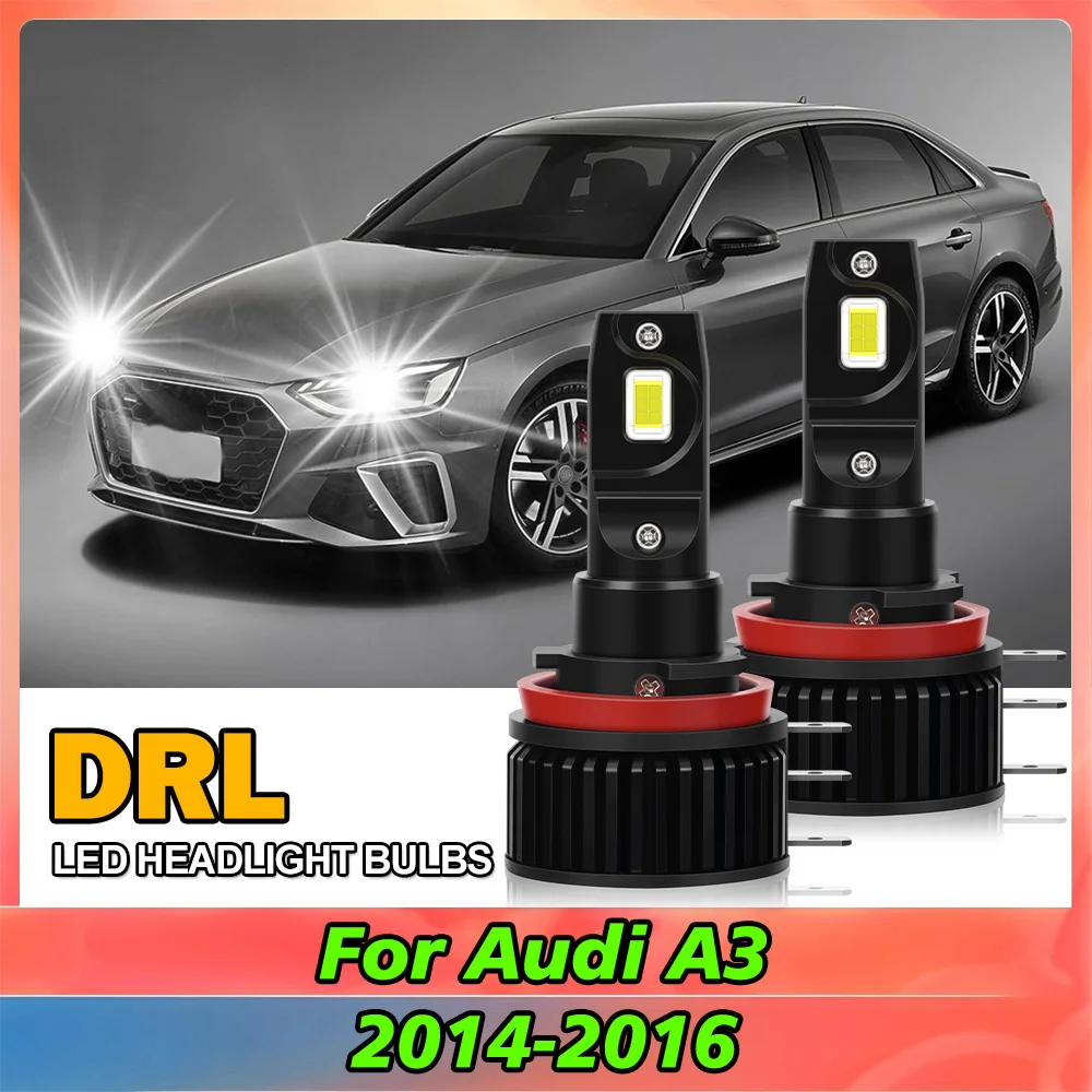 

10000LM H15 LED Headlight Canbus Bulbs Turbo LED Daytime Running Lights 12V High Beam DRL For Audi A3 2014 2015 2016