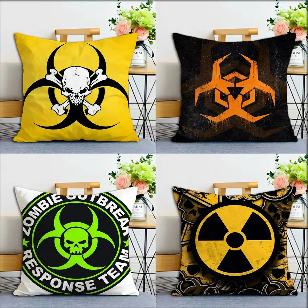 

B-Biochemical C-Crisis Symbol World Various Sizes Square Pillow Case For Car Home Bedchamber Decor