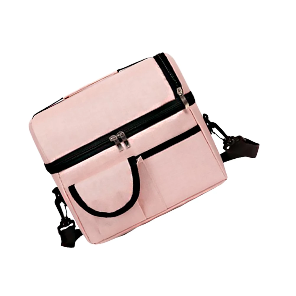 

Double Layer Lunch Tote Bag Insulation Lunch Portable Bento Pouch Bento Storage Bag for Outdoor Picnic (Pink)